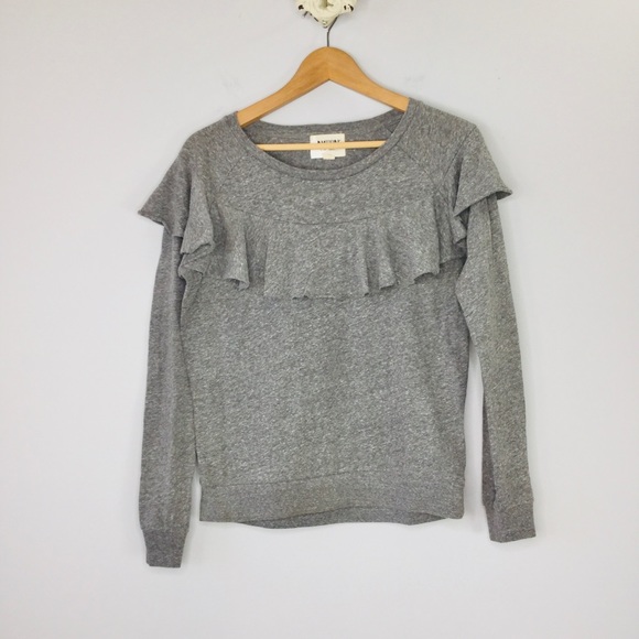 Nation LTD Tops - Nation LTD ruffle long sleeve banded tee